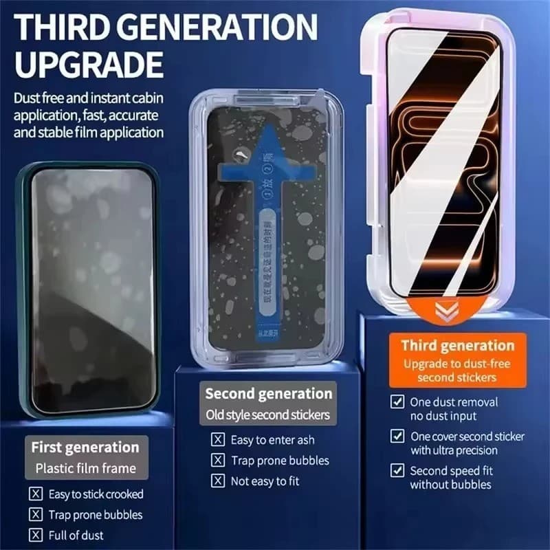 สําหรับ OPPO A6 Pro A6X A6c A6t A6s A3 A3X A5X A5i A5 Pro A3Pro A5iPro A6tPro Anti-Spy ความเป็นส่วนตัวฝุ่นฟรีติดตั้งง่ายคลิกเดียวกระจกนิรภัยป้องกันหน้าจอติดตั้ง รูปที่ 3