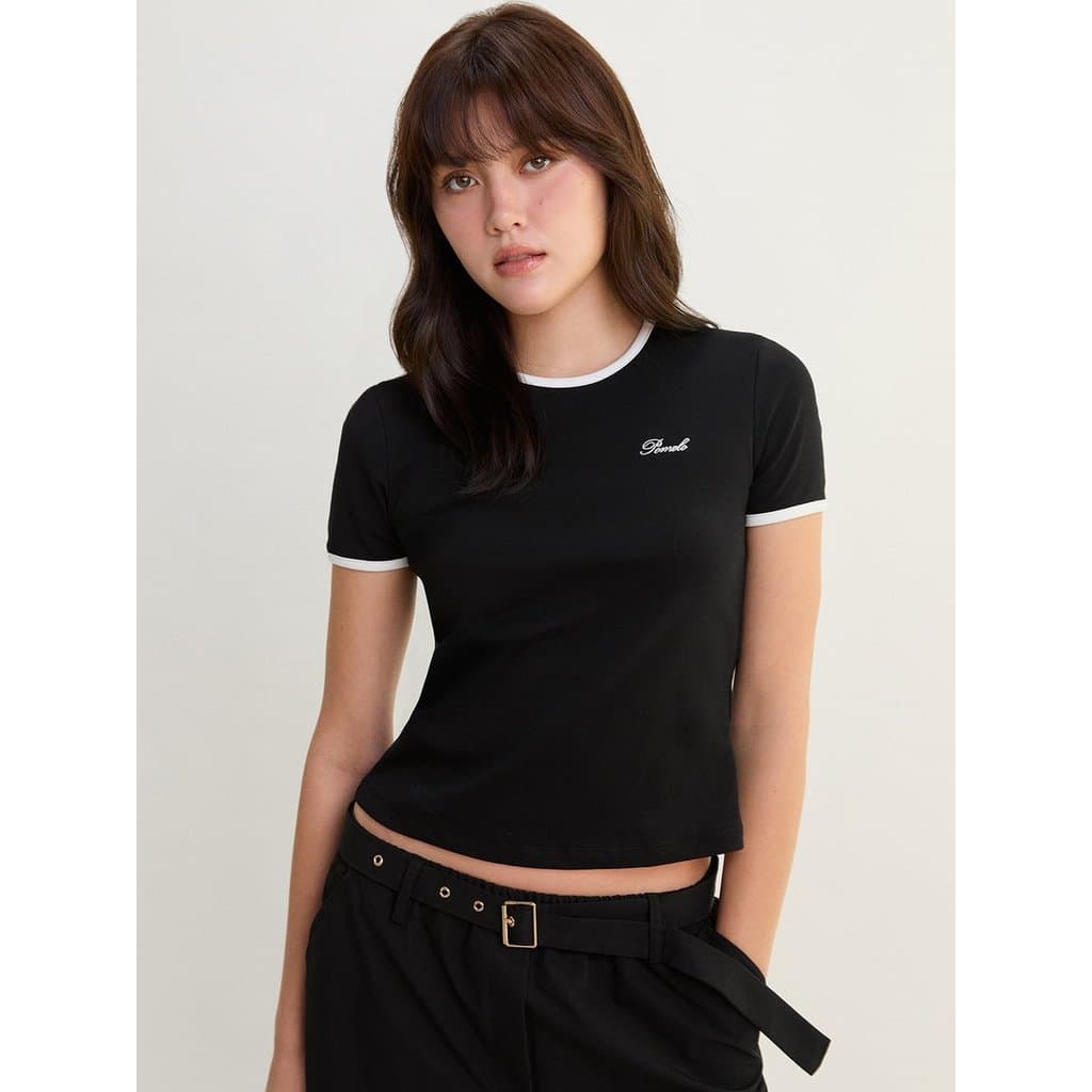 เสื้อยืดเข้ารูป ขอบตัดกัน / Contrast Trim Fitted Tee รูปที่ 4