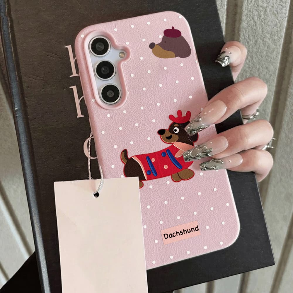 เคส for Samsung A07 A17 A56 A55 A16 A15 A35 A05S A26 A36 A54 S23 S25 S26 Ultra S24FE สุนัขน่ารัก เคสโทรศัพท์มือถือหนัง รูปที่ 3