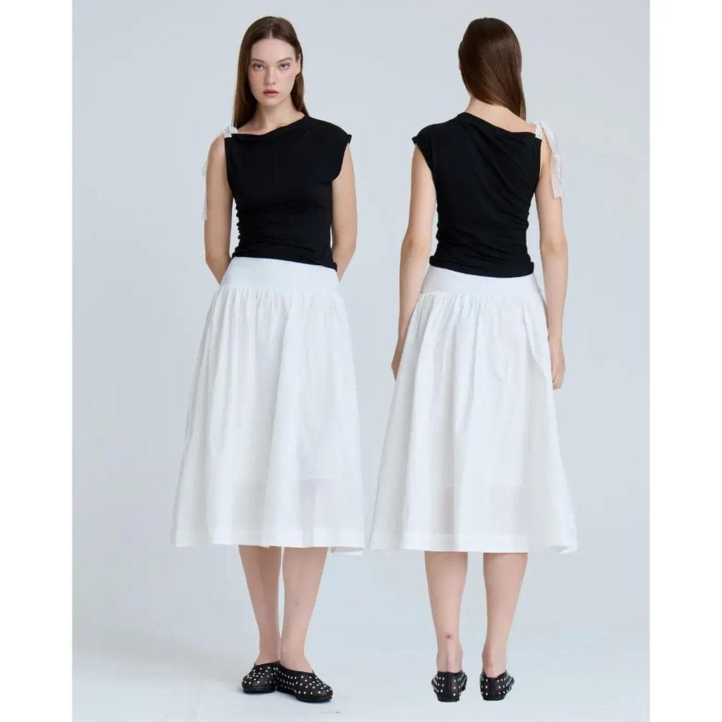 JIAQI 2062 White Whisper Skirt - กระโปรงเอวสูง S-3XL รูปที่ 2