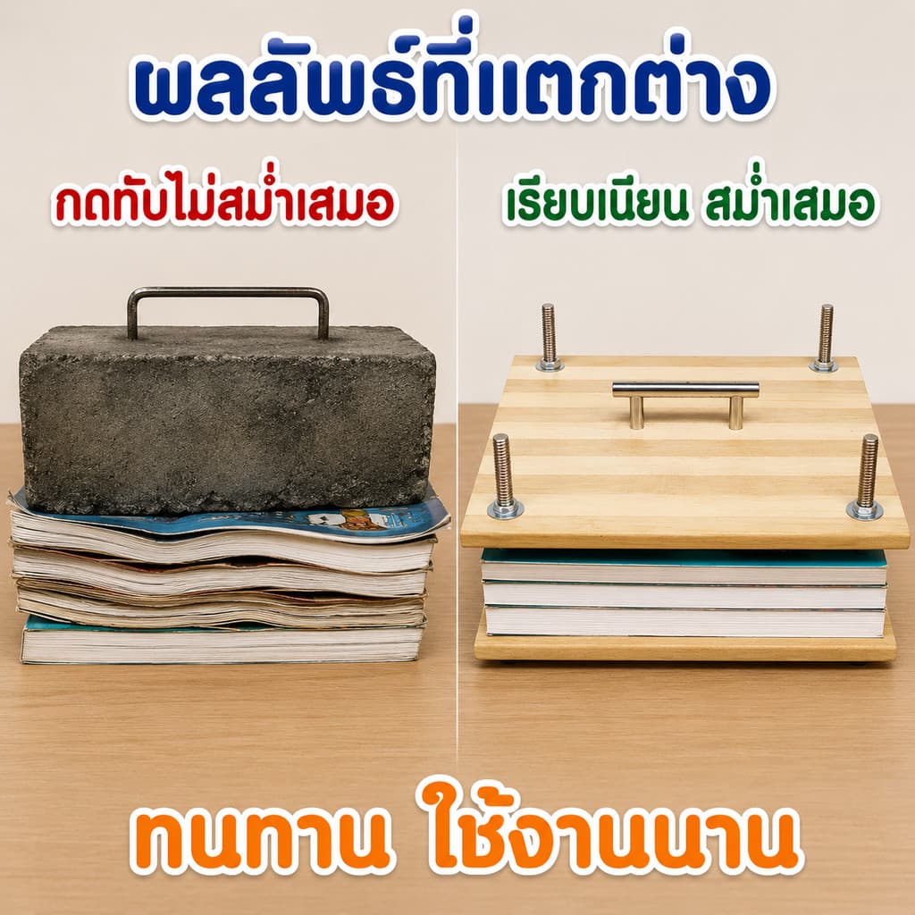 แท่นกดหนังสือไม้ไผ่ 2 ชั้น อุปกรณ์ทับกระดาษงานฝีมือ DIY แข็งแรงทนทาน ใช้งานง่าย พร้อมน็อตยึดแน่น รูปที่ 8
