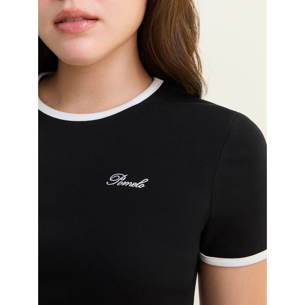 เสื้อยืดเข้ารูป ขอบตัดกัน / Contrast Trim Fitted Tee รูปที่ 3