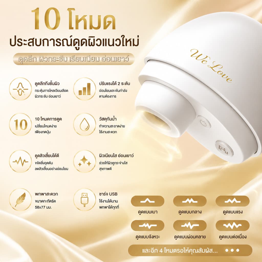 เครื่องดูดสิวหัวดำ เครื่องนวดหน้า ชาร์จ USB ⭐ นำไอออนเข้าเซรั่ม ช่วยผิวดูดซับคอลลาเจน พกพาสะดวก รูปที่ 3
