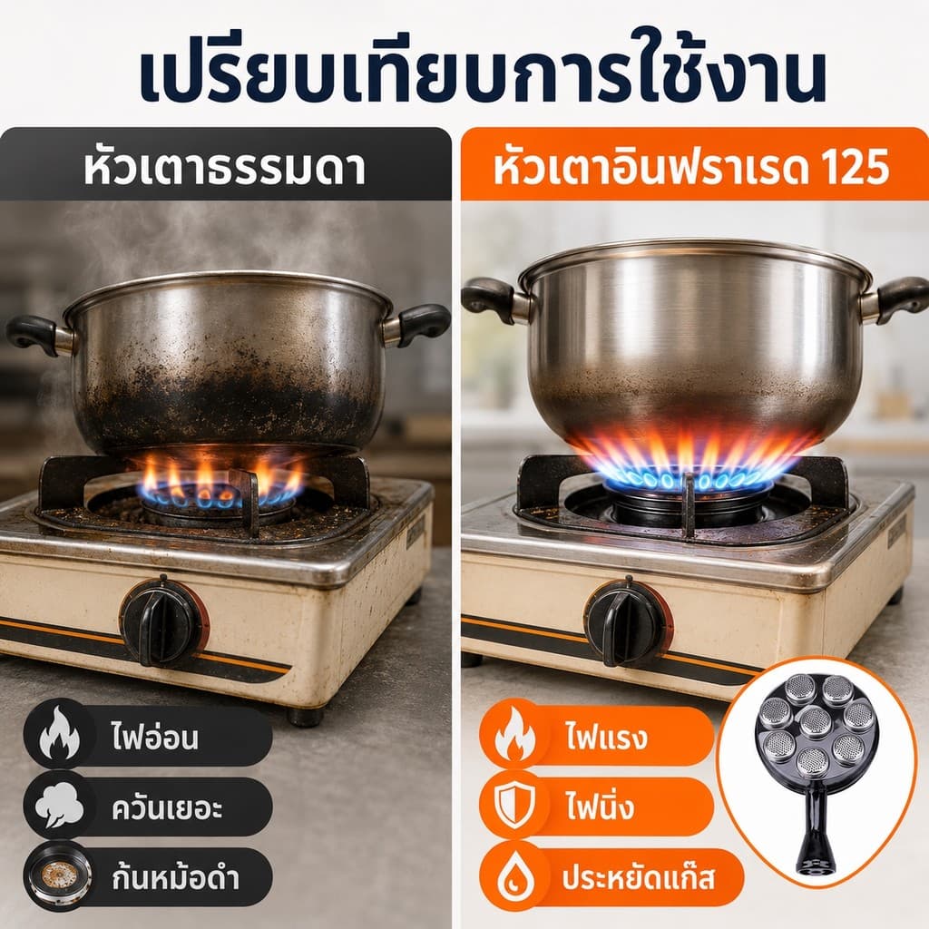 หัวเตาแก๊สตั้งโต๊ะ 90/115/125/135 มม. อะไหล่เตาแก๊สเก่า หัวเตาอินฟราเรด ไฟแรง ประหยัดแก๊ส เปลี่ยนง่าย COD รูปที่ 3