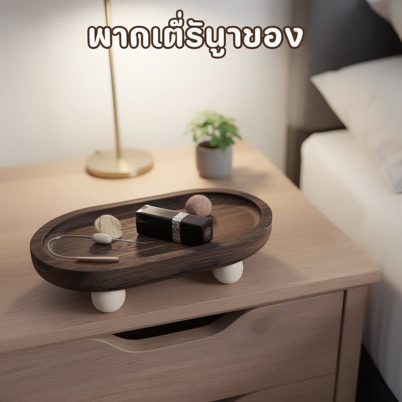 ถาดไม้ ถาดเครื่องประดับ ถาดน้ำหอม ถาดวางกุญแจ วินเทจ มินิมอล ตกแต่งบ้าน ห้องนอน โต๊ะเครื่องแป้ง รูปที่ 2