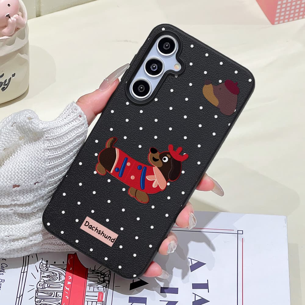 เคส for Samsung A07 A17 A56 A55 A16 A15 A35 A05S A26 A36 A54 S23 S25 S26 Ultra S24FE สุนัขน่ารัก เคสโทรศัพท์มือถือหนัง รูปที่ 9