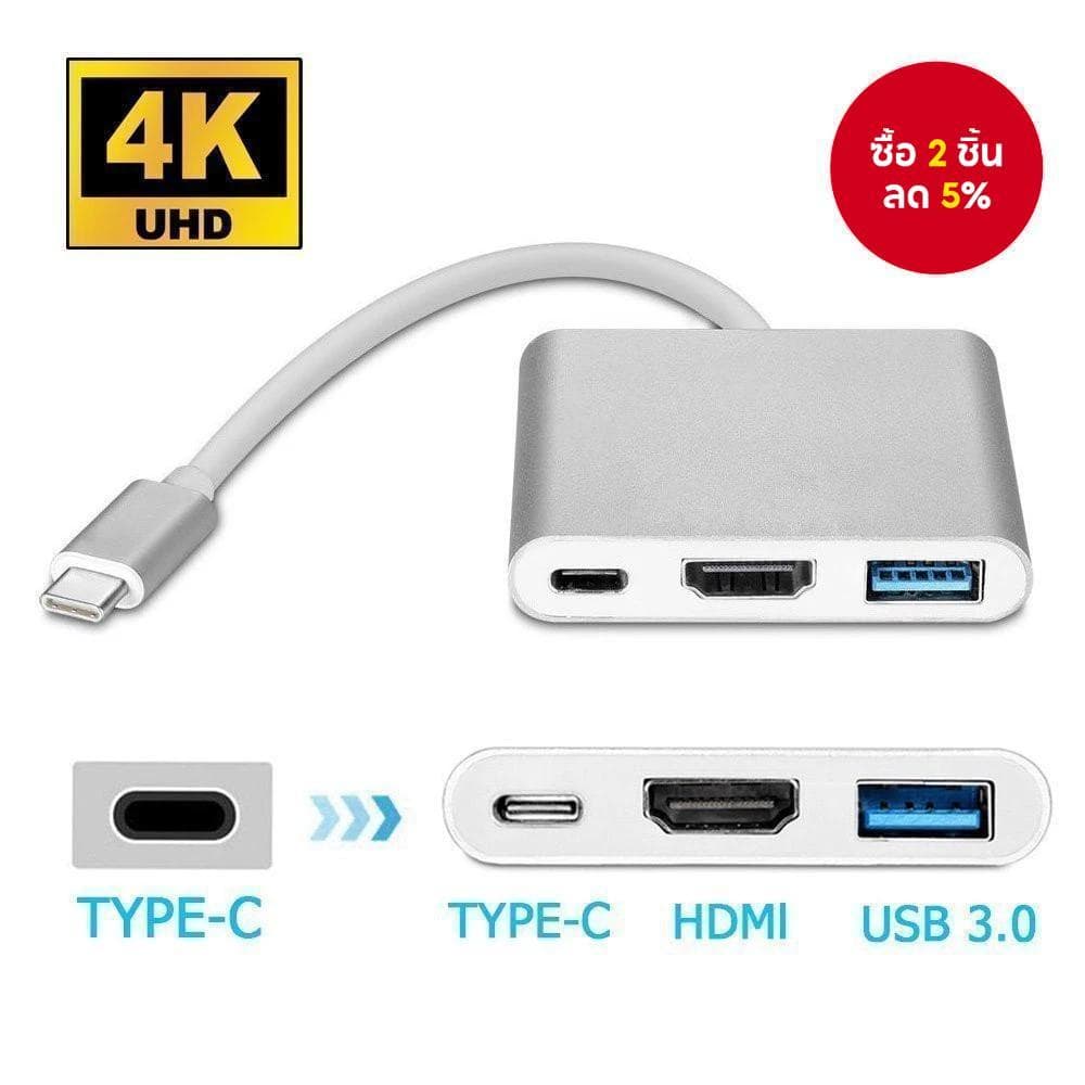 อะแดปเตอร์ USB 3.0 Type C เป็น HDMI Hub PD 100W 3 ใน 1 สําหรับแล็ปท็อป Samsung PC รูปที่ 1