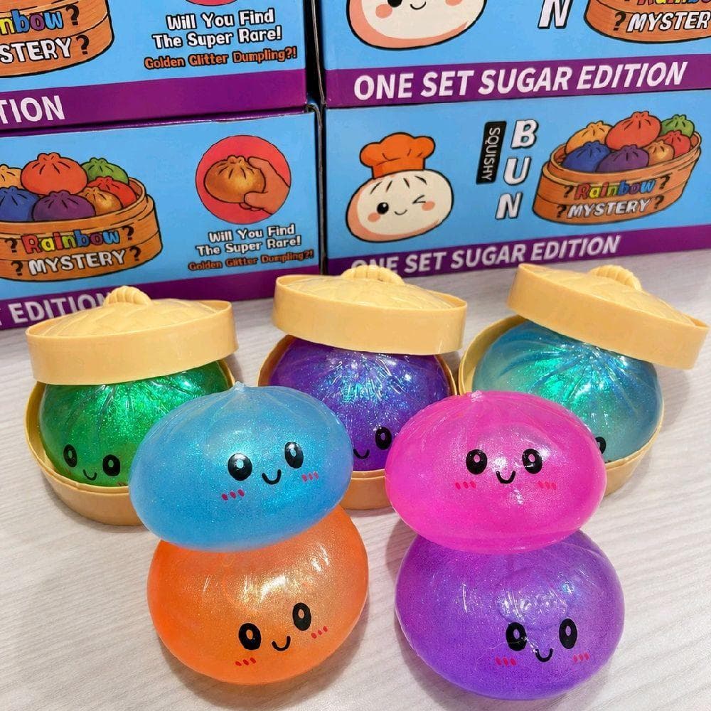 สกุชชี่ซาลาเปา ของเล่นเด็ก สไลม์กากเพชร บีบเด้งนุ่มมือ ของเล่นแก้เครียด สุ่มสีสุดน่ารัก รูปที่ 9