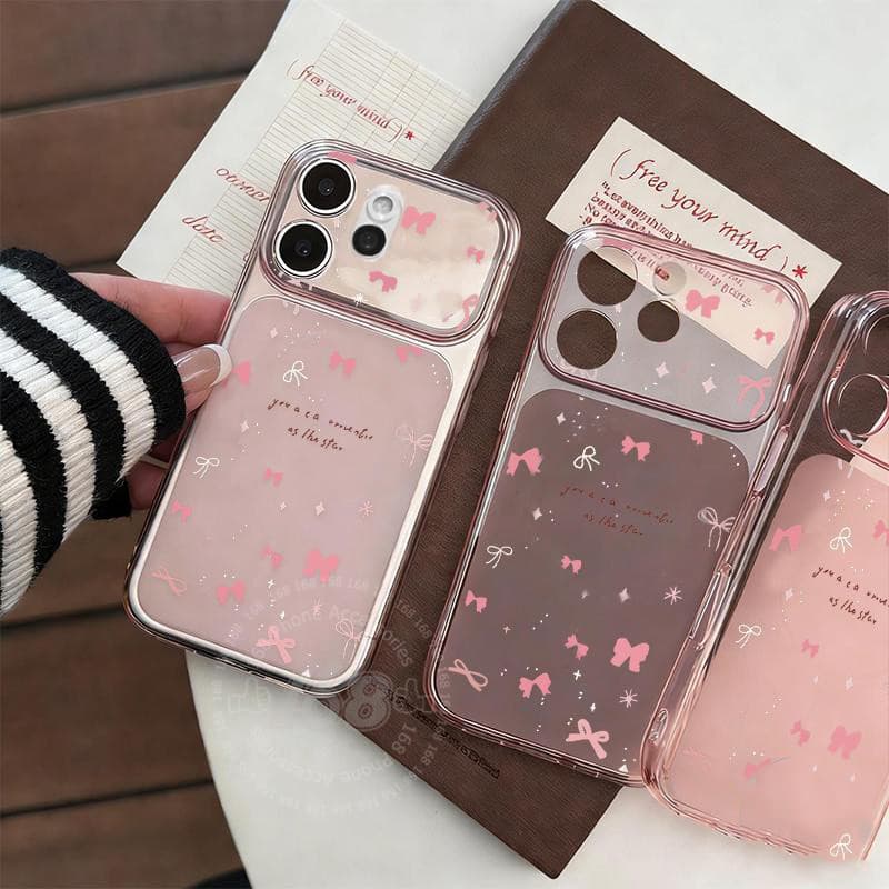 เคส OPPO Reno 16 16F 15 15F 14F 14 Pro 5G เคส OPPO Reno 16 15 Pro Max เคสน่ารักโบว์ชมพูใสกันกระแทก เคสผิวฝ้าอ่อนนุ่มไล่เฉดเบา ๆ สำหรับโทรศัพท์สำหรับนักเรียนผู้หญิง รูปที่ 5