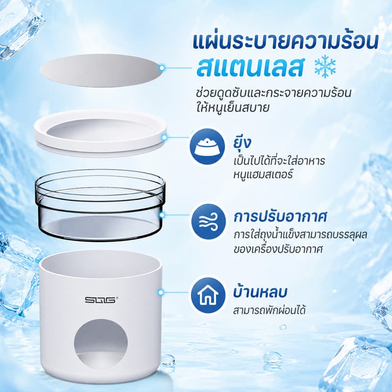 บ้านเย็นแฮมเตอร์ บ้าน หนู แฮมเตอร์ลดอุณหภูมิ บ้านหลบแฮมสเตอร์ ระบายอากาศ เย็นสบายยาวนาน พื้นที่ขนาดใหญ่ รูปที่ 3
