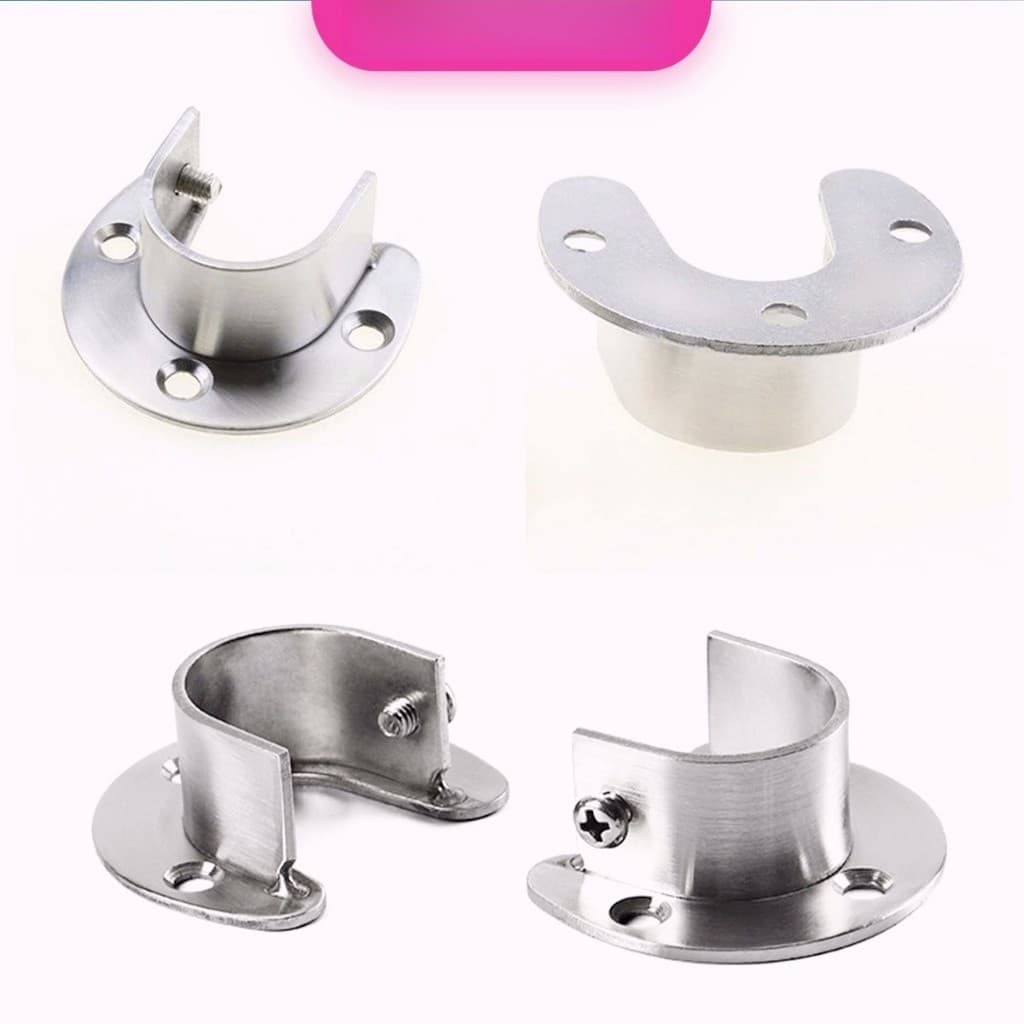 ราวจับหน้าแปลน สเตนเลส รูปตัว U สําหรับในตู้เสื้อผ้า ขนาด 25mm 32mm Closet Rod Brackets รูปที่ 6