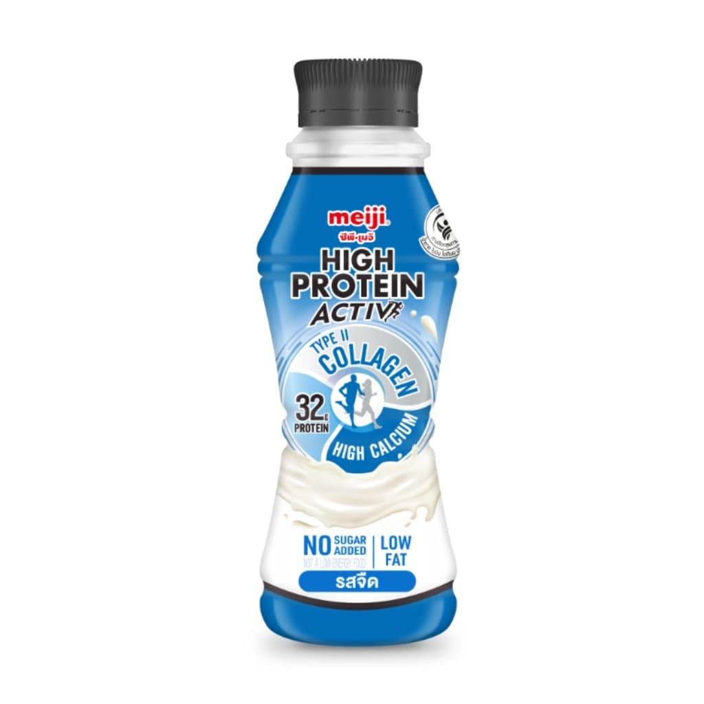เมจิ นมไฮโปรตีนแอคทีฟจืด Meiji High Protein Activ Plain 350ml. รูปที่ 1