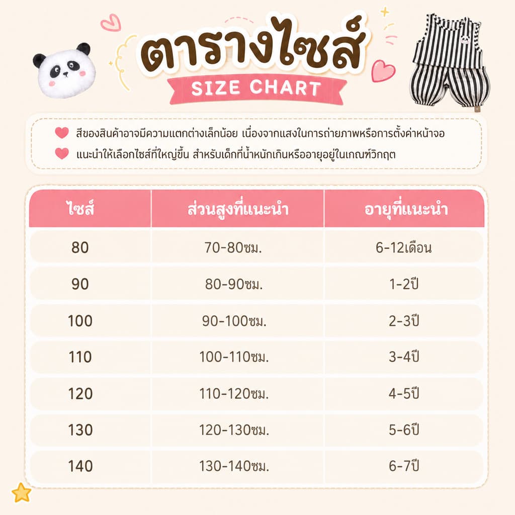 ชุดเซ็ตเด็กผู้หญิง เสื้อแขนกุดลายตาราง + กางเกงขาสั้น แพนด้าน่ารัก ใส่สบาย สำหรับเด็ก 6 เดือน-7 ปี รูปที่ 2