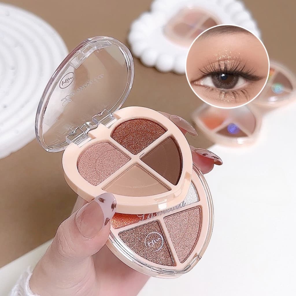 SR-shop: อายแชโดว์ พาเลทอายแชโดว์ 4 สี Eyeshadow เนื้อใยไหม-ประกายชิมเมอร์ กลิตเตอร์ สีสวย กันน้ํา ติดทนนาน รูปที่ 3