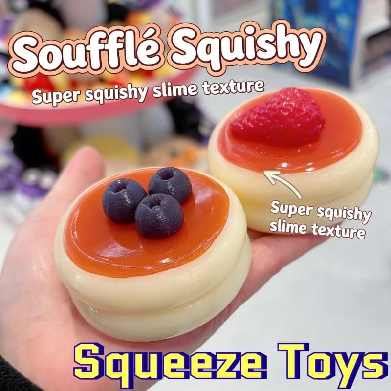 Soufflé ซิลิโคนเกรดอาหาร Taba Squishy, ของเล่นบีบนุ่มครีมทํามือ, คลายเครียดคลาสสํานักงาน, ของขวัญอีสเตอร์คริสต์มาส รูปที่ 1