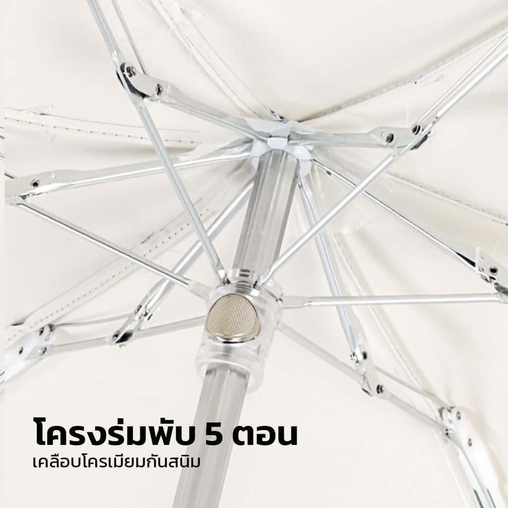 NIJIKO ร่มมินิ พับ 5 ตอน กันUV 99.9% UPF 50+ ร่มกันแดด ร่มกันฝน ขนาดพกพา รูปที่ 8