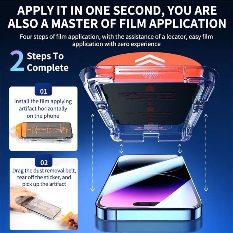 สําหรับ OPPO A6 Pro A6X A6c A6t A6s A3 A3X A5X A5i A5 Pro A3Pro A5iPro A6tPro Anti-Spy ความเป็นส่วนตัวฝุ่นฟรีติดตั้งง่ายคลิกเดียวกระจกนิรภัยป้องกันหน้าจอติดตั้ง รูปที่ 2