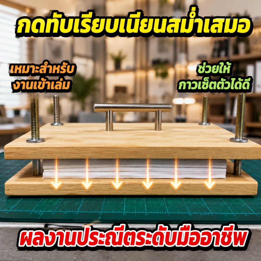 แท่นกดหนังสือไม้ไผ่ 2 ชั้น อุปกรณ์ทับกระดาษงานฝีมือ DIY แข็งแรงทนทาน ใช้งานง่าย พร้อมน็อตยึดแน่น รูปที่ 3