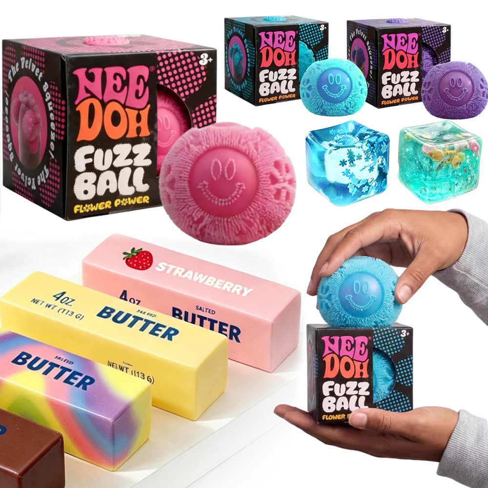 NeeDoh Fuzz Ball Squishy ของเล่น Soft Fuzzy Squeeze Ball ที่มีประสิทธิภาพความเครียดบรรเทาแบบพกพา Sensory Fidget ของเล่น รูปที่ 1