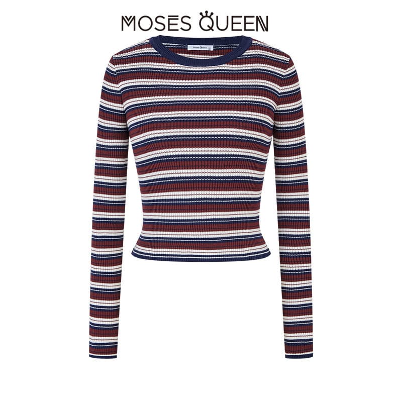 MOSESQUEEN เสื้อสูงสุดแบบคอเปียก ลายเส้นดินเผา รูปแบบสกรีน ผ้าบาง ตัวเตี้ย แขนยาว สำหรับผู้หญิง รูปแบบเรโทร ใส่สบายในชีวิตประจำวัน เหมาะสำหรับเดินทางทั่วเมือง ใช้ได้ทั้งในและนอกบ้าน #59895 รูปที่ 9