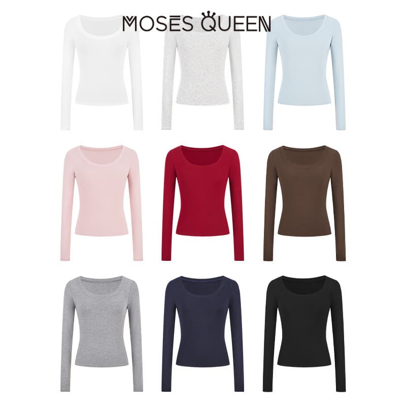 MOSESQUEEN เสื้อผ้ากันแดดสตรี แขนยาว ชั้นในสบายฤดูร้อน กันแดด น้ำหนักเบา ระบายอากาศได้ดี แฟชั่นตัวบน #63079 รูปที่ 9