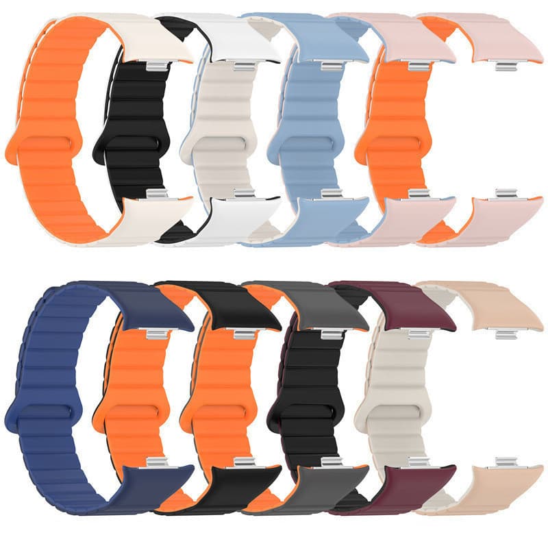 สายแม่เหล็กสำหรับ Xiaomi MiBand 10 Pro 9 Pro 8 Pro สายรัดข้อมือซิลิโคนเปลี่ยนสร้อยข้อมือสำหรับ RedMi Watch 6 4 5 สายนาฬิ รูปที่ 4