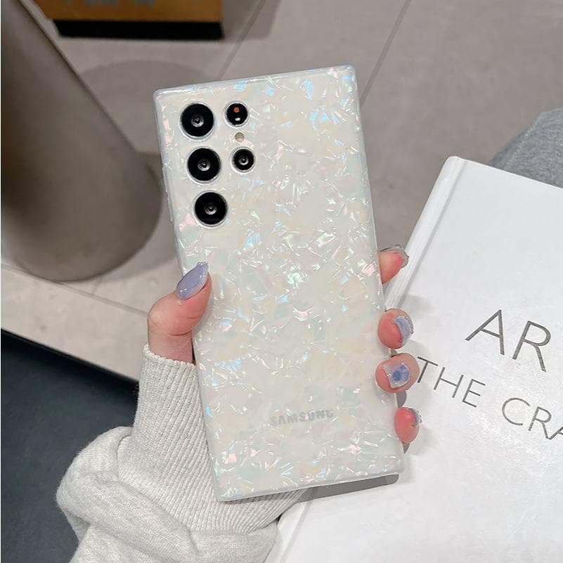 ลวดลายเปลือกหอยมุกที่ทันสมัยเคสโทรศัพท์ Samsung S26 S25 S24 FE S23 S22 Ultra A57 A56 A55 A54 A53 A73 A35 A17 A16 A15 A14 รูปที่ 5