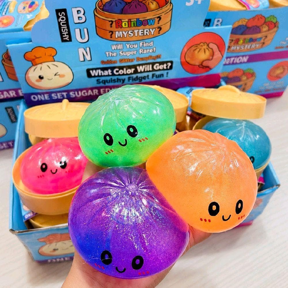 สกุชชี่ซาลาเปา ของเล่นเด็ก สไลม์กากเพชร บีบเด้งนุ่มมือ ของเล่นแก้เครียด สุ่มสีสุดน่ารัก รูปที่ 2