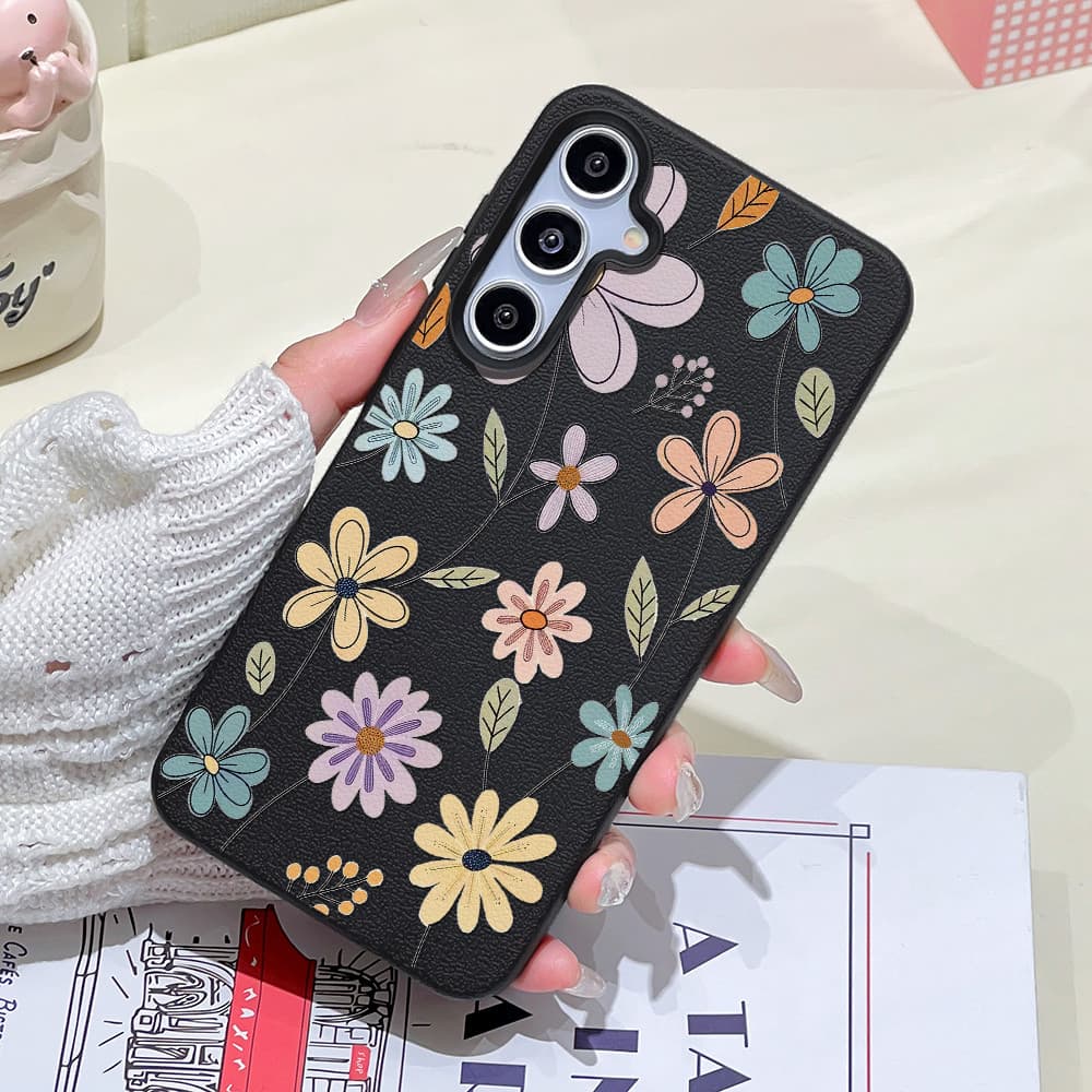 เคส for Samsung A07 A17 A56 A55 A16 A15 A35 A05S A26 A36 A54 S23 S25 S26 Ultra S24 FE ดอกไม้หลากสี เคสโทรศัพท์มือถือหนัง รูปที่ 9