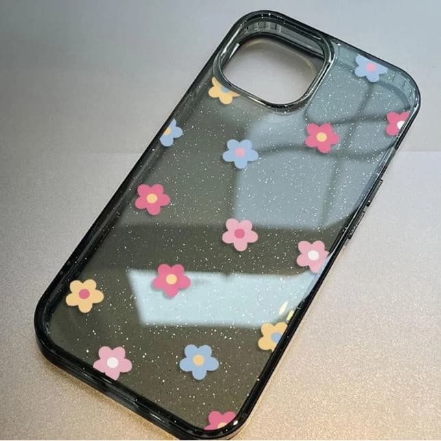 for เคส OPPO a38 a17k a3X a3s a57E a74 a5 a92 a55 a58 a16 a5s a76 a94 ทรงใสแวววาว ลายสไมลี่ ดาว ดอกไม้ สีสันสดใส รูปที่ 4