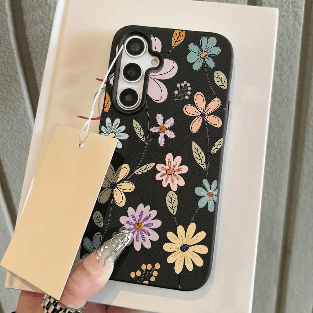 เคส for Samsung A07 A17 A56 A55 A16 A15 A35 A05S A26 A36 A54 S23 S25 S26 Ultra S24 FE ดอกไม้หลากสี เคสโทรศัพท์มือถือหนัง รูปที่ 1