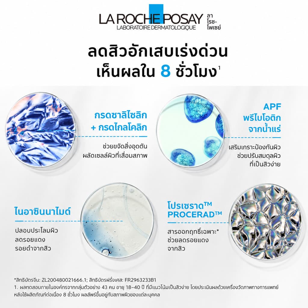 La Roche-Posay Effaclar DUO+M ครีมลดสิว คุมมัน ฟื้นฟูผิว 40ml สำหรับผิวเป็นสิว ลดสิวอุดตัน รอยแดง รูขุมขน รูปที่ 4