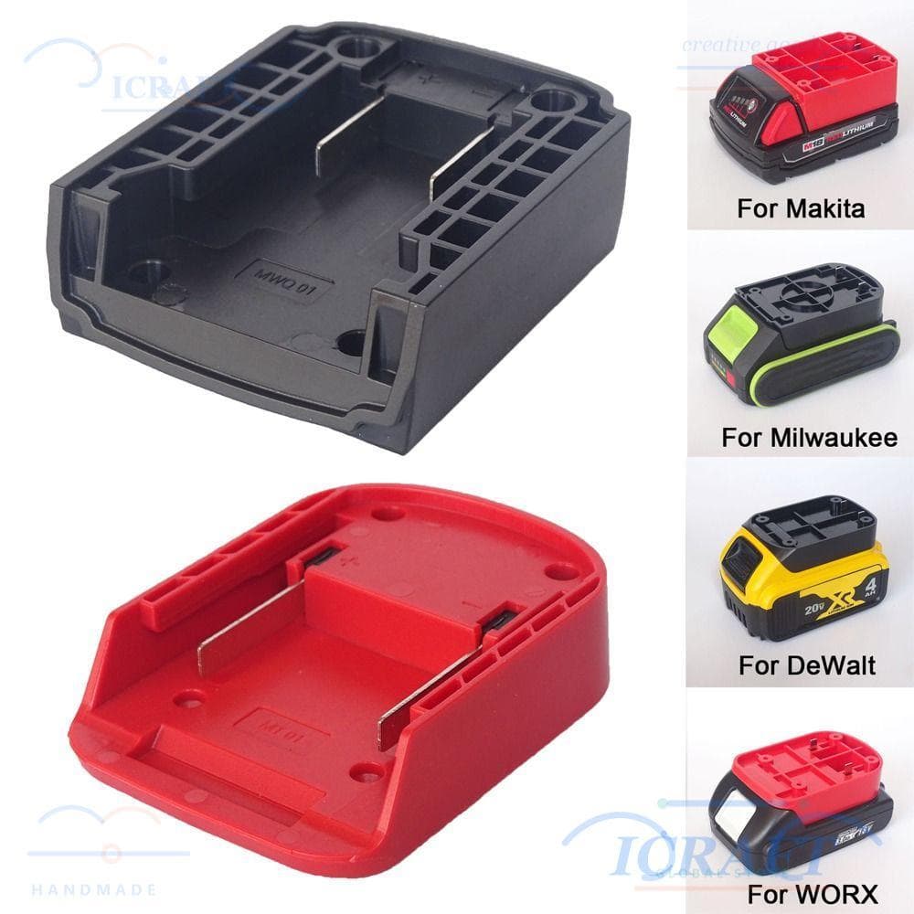 ICRAFT อะแดปเตอร์ DIY, ขั้วต่อแบตเตอรี่ทนทาน ABS, เปลือกหัวชาร์จแบบพกพาสําหรับ Makita/DeWalt/WORX/Milkwaukee แบตเตอรี่ลิเธียม 18V รูปที่ 1