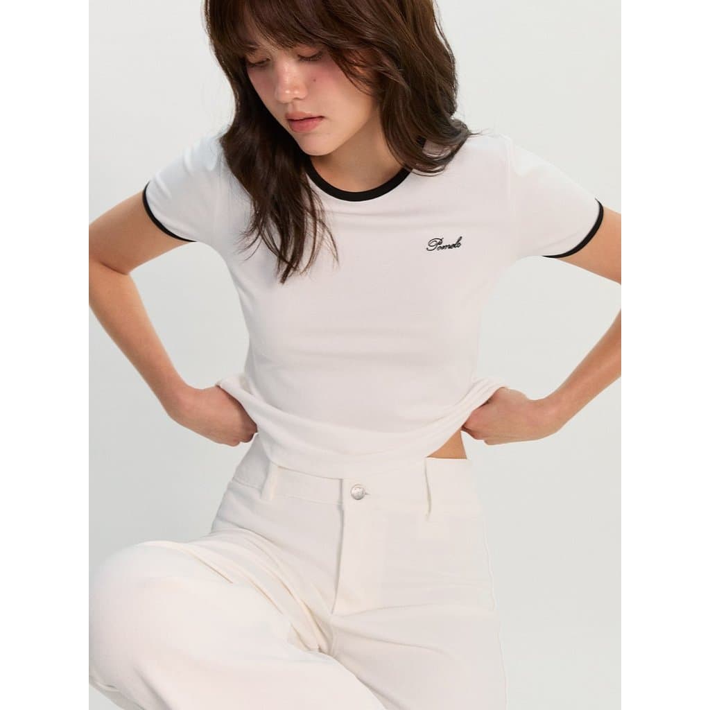 เสื้อยืดเข้ารูป ขอบตัดกัน / Contrast Trim Fitted Tee รูปที่ 7