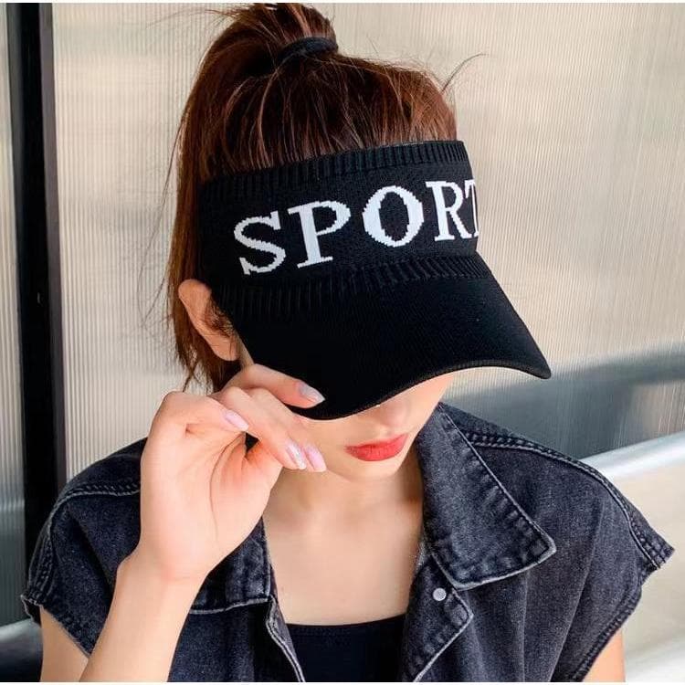 หมวกกันแดด สกีนลายSPORT หมวกแก๊ป หมวกครึ่งใบ ผ้ายืดได้ ระบายอากาศ ป้องกันแสง UV รูปที่ 2