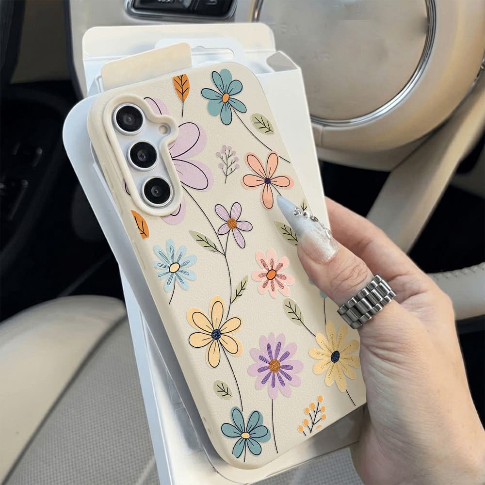 เคส for Samsung A07 A17 A56 A55 A16 A15 A35 A05S A26 A36 A54 S23 S25 S26 Ultra S24 FE ดอกไม้หลากสี เคสโทรศัพท์มือถือหนัง รูปที่ 2