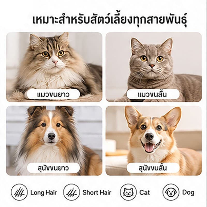 หวีแมวและสุนัข หวีกรูมมิ่งพิเศษสำหรับการหลุดร่วง เหมาะสำหรับผมยาว สากล กำจัดขนลอยน้ำ หวีเปิดปมใหญ่ ทํา ความ สะอาด รูปที่ 5