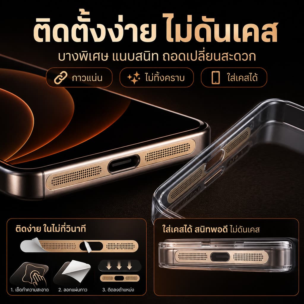 สติกเกอร์ตาข่ายโลหะกันฝุ่นลำโพงสําหรับ iPhone 16 15 Pro Max 12 13 14 Plus mini อลูมิเนียมStickers Dust net mobilephone รูปที่ 2