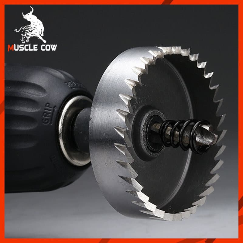 MUSCLE COW โฮลซอเจาะเหล็กสแตนเลส ขนาด12-55มิล ทำเหล็กคุณภาพ เจาะรูแผ่นเหล็ก สแตนเลส เหลืองได้ รูปที่ 4