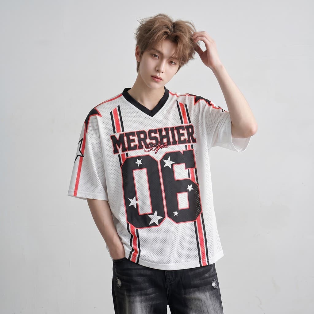Chaistyle วินเทจสไตล์อเมริกัน ชุดกีฬา เสื้อยืด ตาข่ายระบายอากาศ เหมาะสำหรับฤดูร้อน พิมพ์ลาย หลวม การออกกำลังกาย รูปที่ 7