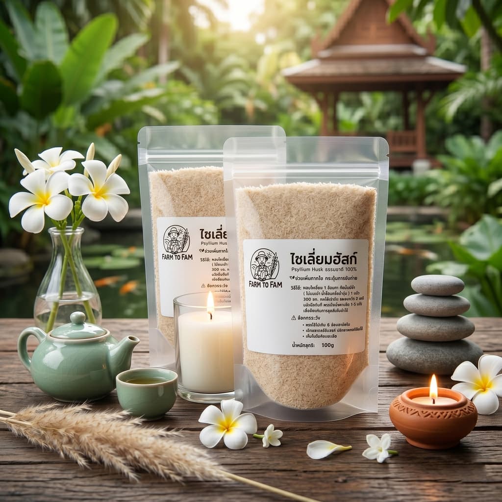 ไซเลี่ยมฮัสค์ ของแท้ ใยอาหาร Psyllium Husk ไฟเบอร์สูง ดีท็อกซ์ลำไส้ ขาวสะอาด เกรดA รูปที่ 2