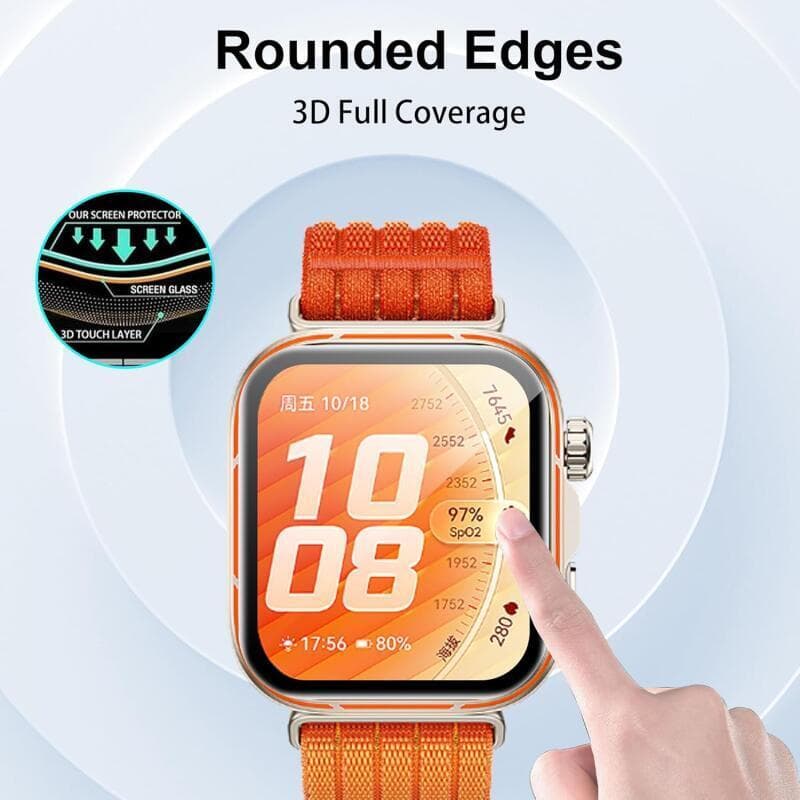 3D หน้าจอโค้ง Protector สําหรับ Huawei Fit 5 HD Coverage ฟิล์มป้องกันสําหรับนาฬิกา Huawei Fit4/4Pro/3 ป้องกันหน้าจอ รูปที่ 2