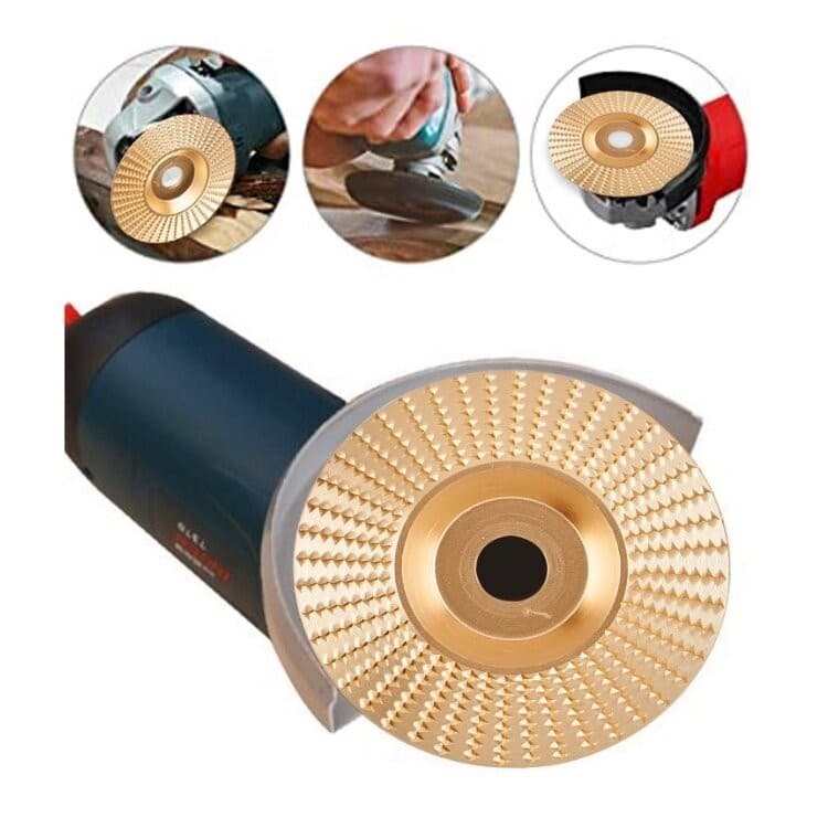 ใบเจียร์ขัดไม้ ใบขัดไม้ 100mm โลหะทังสเตนคาร์ ใบเจียร์ไม้แบบแบน ใบเจียร์แกะสลัก บุ้งขัดไม้ เครื่องมือแกะสลักไม้แผ่นขัด รูปที่ 4