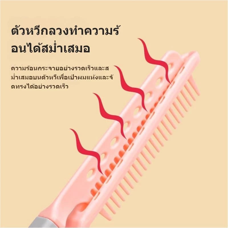 LoomLab หวีรองผม หวีรองผมรูปตัววี หวียืดผม แปรงยืดผมทรงวี หวีหนีบยกโคนผมสไตล์เกาหลี รูปตัว V Curl ให้ผมดูมีวอลลุ่ม รูปที่ 5