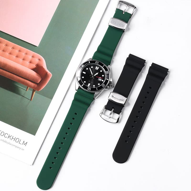 สายนาฬิกาซิลิโคนอ่อนโลโก้สําหรับ Seiko Diver ดําน้ํา Skx007 Skx009 ทูน่า 20 มม.22 มม.ยางนาฬิกา Quick Release กีฬาสร้อยข้อมือผู้ชายผู้หญิงสายรัดข้อมือ รูปที่ 9