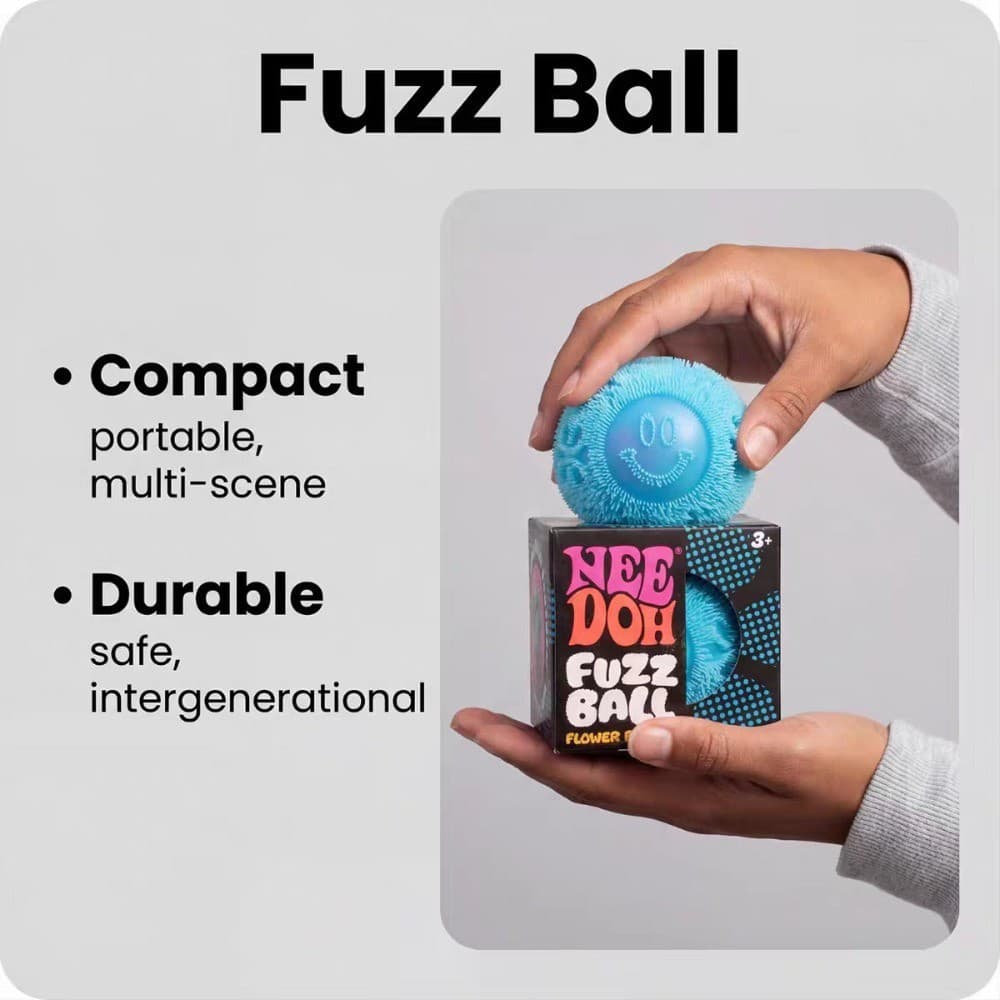 NeeDoh Fuzz Ball Squishy ของเล่น Soft Fuzzy Squeeze Ball ที่มีประสิทธิภาพความเครียดบรรเทาแบบพกพา Sensory Fidget ของเล่น รูปที่ 6