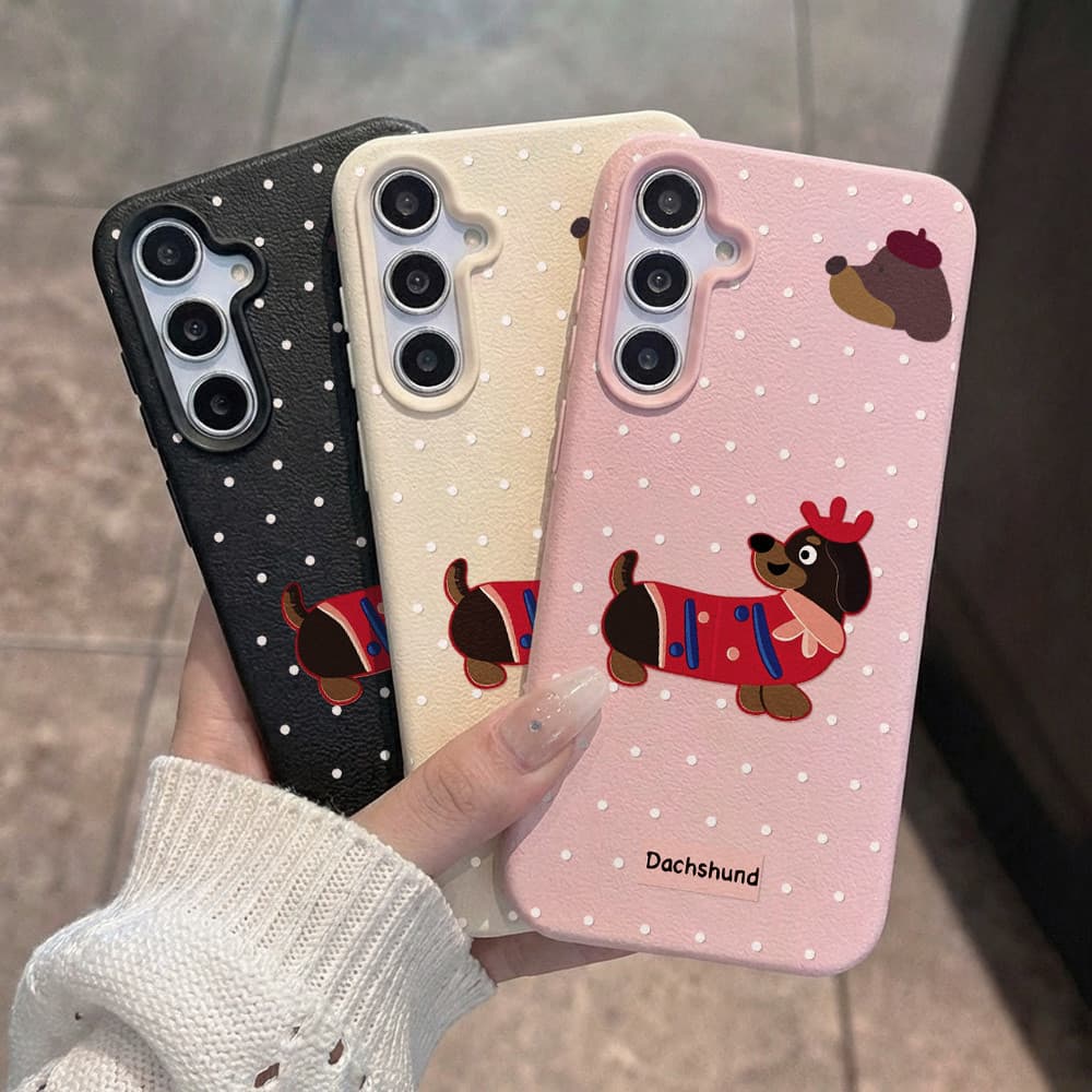 เคส for Samsung A07 A17 A56 A55 A16 A15 A35 A05S A26 A36 A54 S23 S25 S26 Ultra S24FE สุนัขน่ารัก เคสโทรศัพท์มือถือหนัง รูปที่ 4
