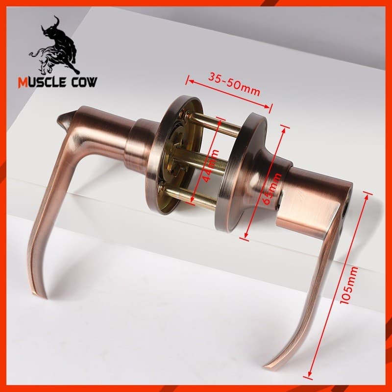 COW KING ลูกบิดก้านโยก ไม่เป็นสนิม สำหรับประตูหนา 35-50 มม. ขอบล็อค 60-70 มม. มี 3 สี รูปที่ 9