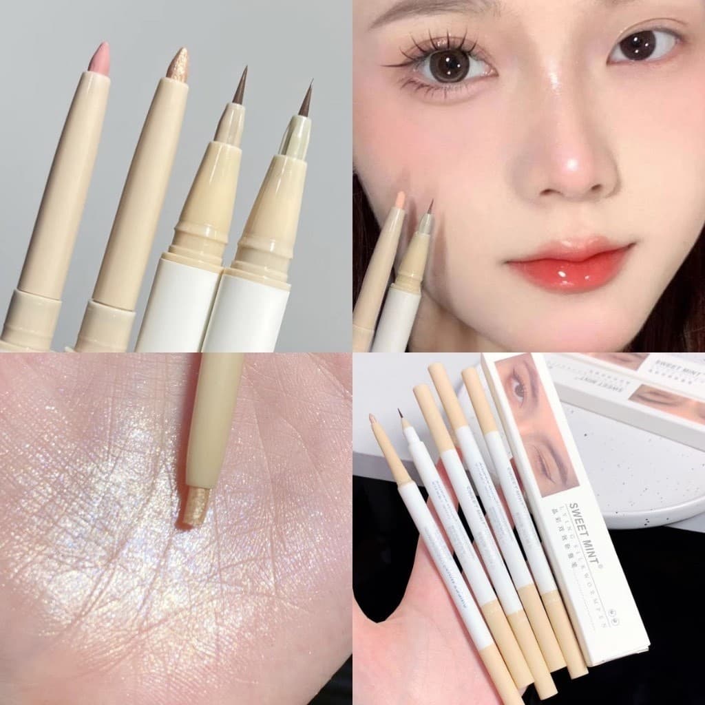 L421 Sweet mint อายแชโดว์ ไฮไลท์ อายไลน์เนอร์ แบบสองหัว เนื้อแมตต์ กันน้ำ ติดทนนาน รูปที่ 3