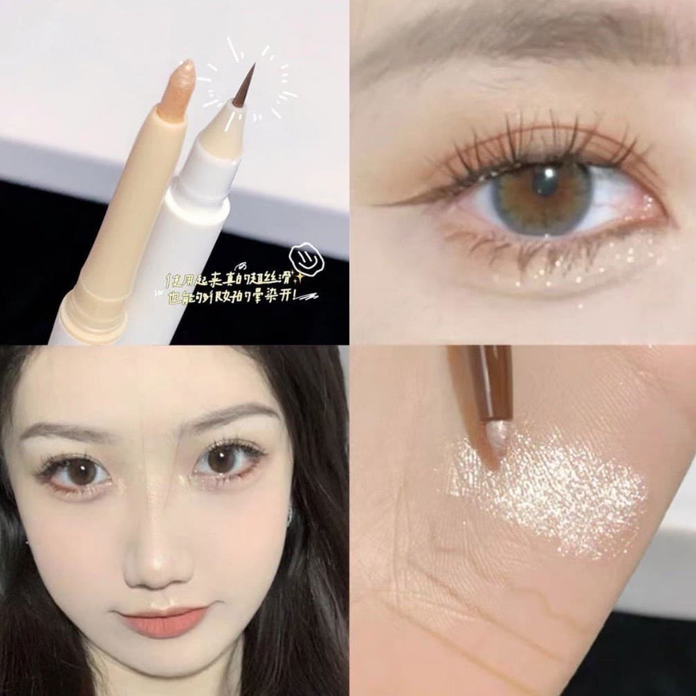 L421 Sweet mint อายแชโดว์ ไฮไลท์ อายไลน์เนอร์ แบบสองหัว เนื้อแมตต์ กันน้ำ ติดทนนาน รูปที่ 2